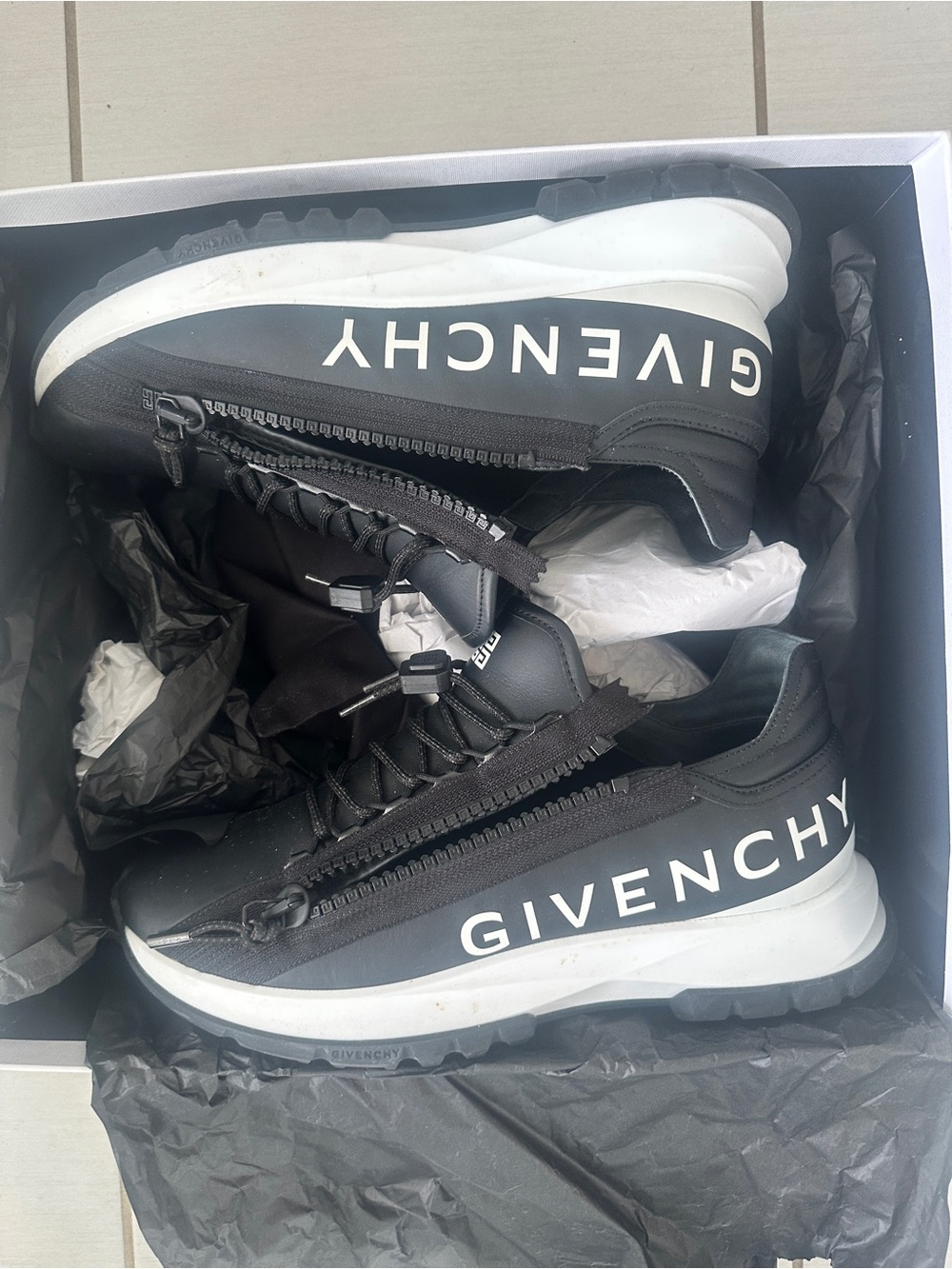 Givenchy Black and White Logo Runner Sneakers